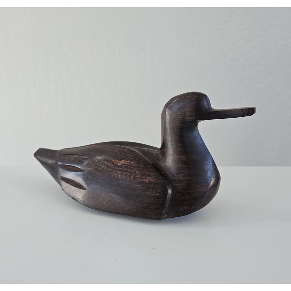 Vtg Ironwood Duck Figurine 8.5" Carved Wood Handcrafted MCM